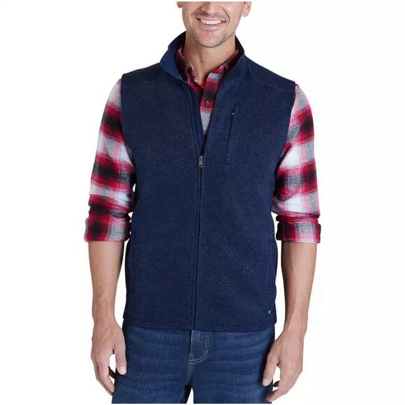 NWT Chaps Men’s Navy Blue Pocket Sweater Vest Men's Size XL - Picture 1 of 13